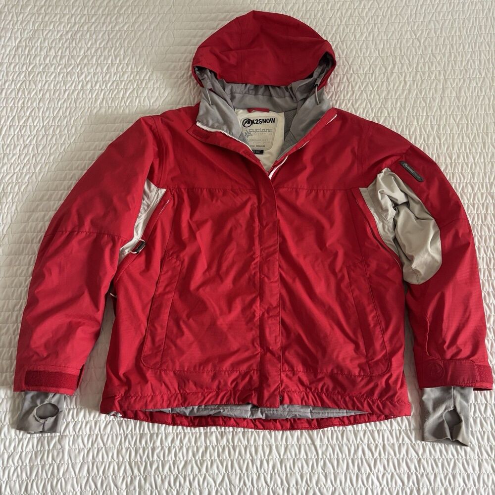 K2 Snow Men’s Medium Cyclone Skiing Snowboarding Jacket Hooded Outerwear Zip Red